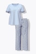 Pyjama, Karo, V-Ausschnitt, Halbarm