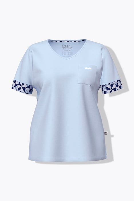 Pyjama, Karo, V-Ausschnitt, Halbarm