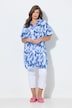 Lange mousseline blouse, korte mouwen