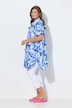 Lange mousseline blouse, korte mouwen
