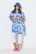 Lange mousseline blouse, korte mouwen
