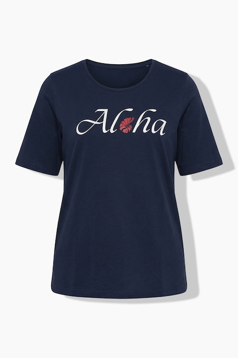 T-shirt, stampa con scritta, classic-fit, scollo tondo, mezze maniche