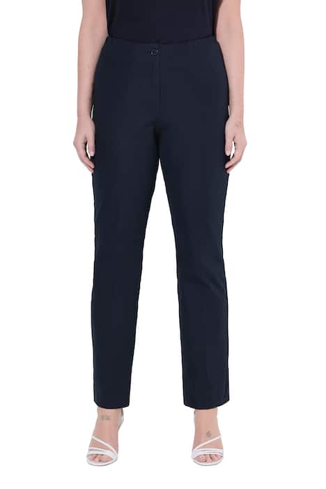 Kalhoty, rovné nohavice, pružný pas, strečový materiál