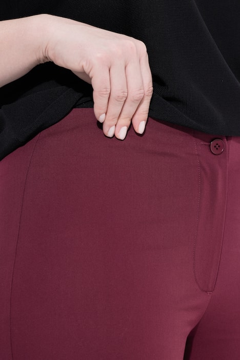 Broek, rechte pijpen, elastische tailleband, stretch