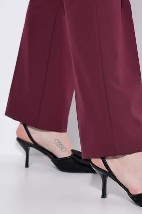 Broek, rechte pijpen, elastische tailleband, stretch