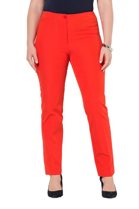 Kalhoty, rovné nohavice, pružný pas, strečový materiál