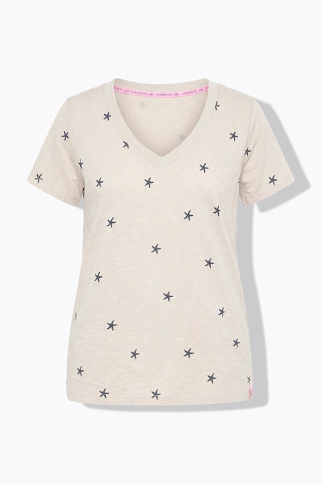 Shirt, V-hals, 1/2 mouw, all-over print