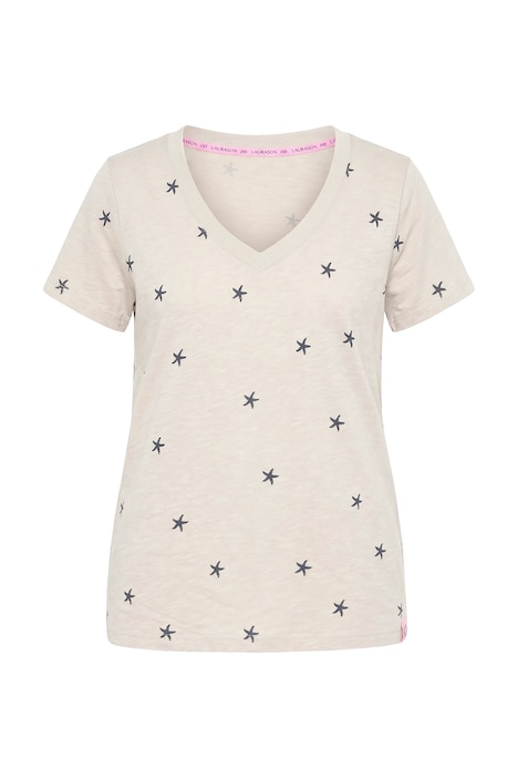 Tričko s V výstřihem, polo rukáv, celoplošný potisk