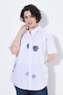 Camicia, stampa marittima, taglio svasato, colletto classico, mezze maniche