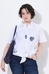 Camicia, stampa marittima, taglio svasato, colletto classico, mezze maniche