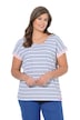 Pruhované tričko, kulatý výstřih, polo rukáv