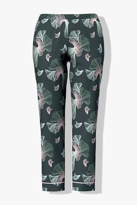 Pyjama, ginkgopatroon, ronde hals, korte mouw