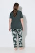 Pyjama, ginkgopatroon, ronde hals, korte mouw