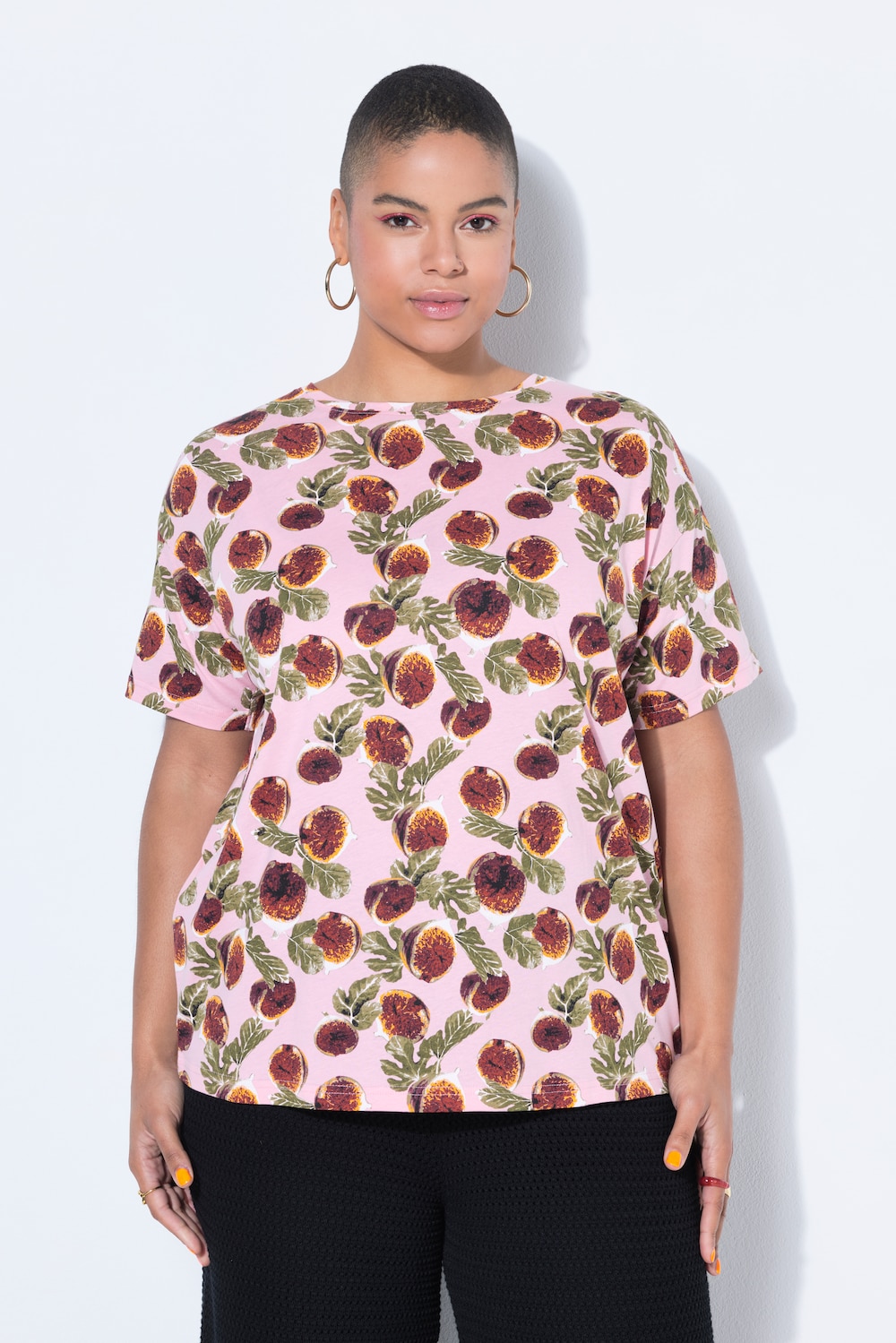 T-Shirt, oversized, Feigen-Print