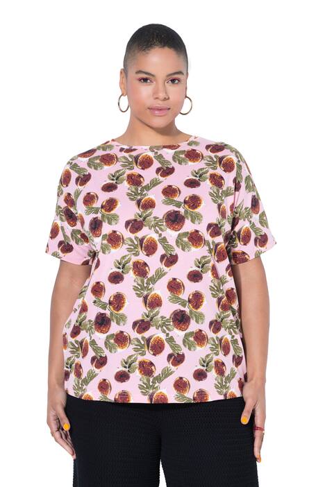 Tričko, volný střih, potisk s fíky