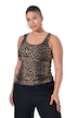 Žebrovaný top, přiléhavý střih, leopardí vzor, žebrovaný úplet