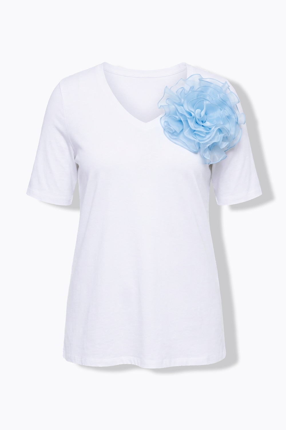 Stora storlekar T-shirt, Dam, vit, storlek: 52, Viskos, Mia Moda