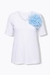 T-Shirt, A-Linie, Organza-Blüte, Halbarm