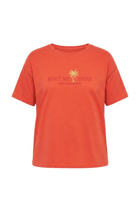 Tričko, oversize střih, nápadná výšivka