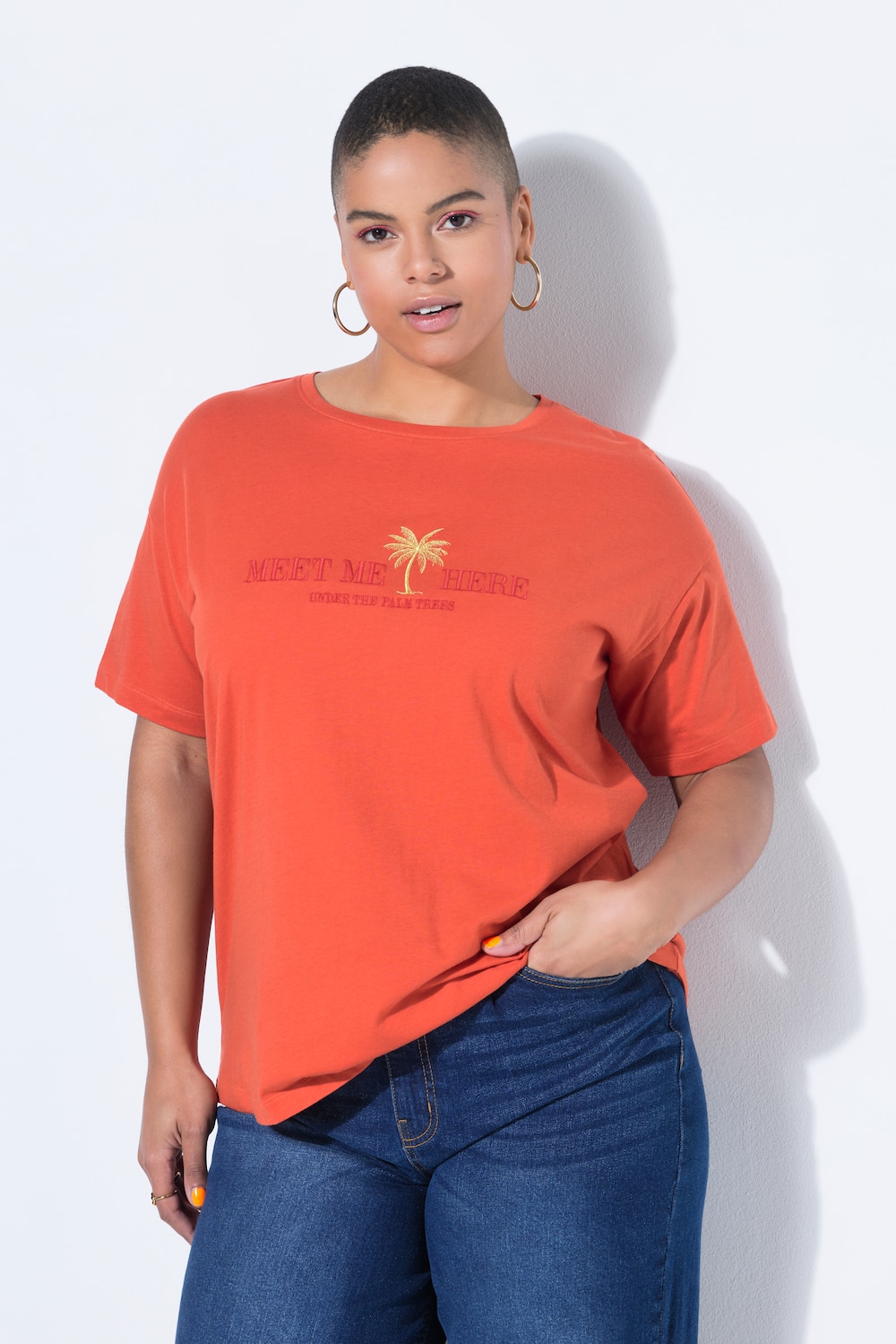 T-shirt, oversized, statement-borduursel