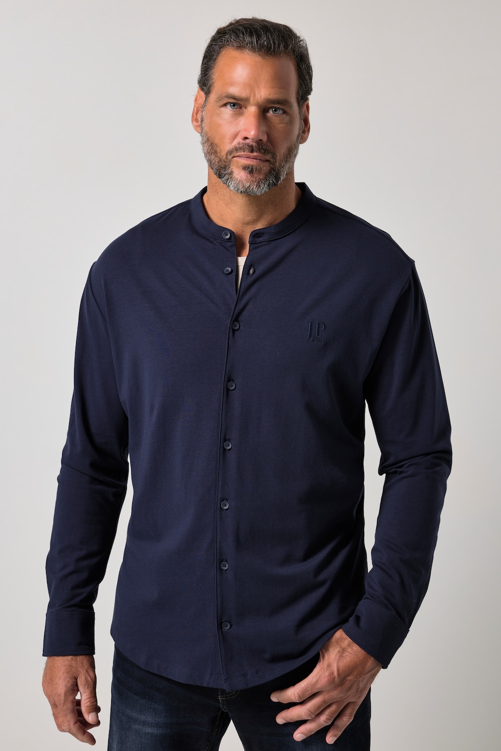 Skjorte, FLEXNAMIC®, traditionel, langærmet, opretstående krave, moderne pasform, op til 8 XL