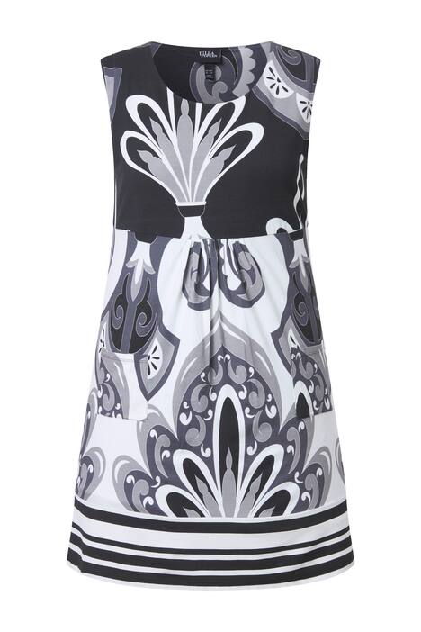 Žerzejové šaty, lemování, A střih, kulatý výstřih, bez rukávů