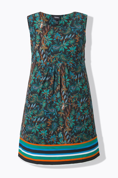 Sleeveless Border Print Jersey Dress