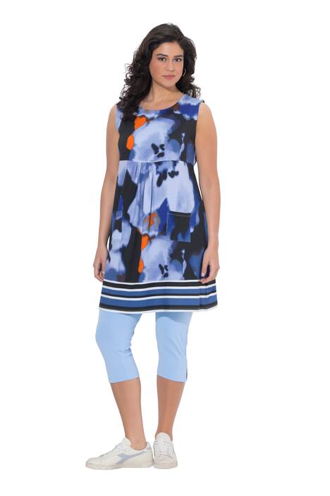 Žerzejové šaty, lemování, A střih, kulatý výstřih, bez rukávů