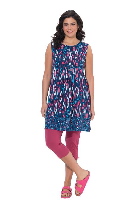 Žerzejové šaty, lemování, A střih, kulatý výstřih, bez rukávů