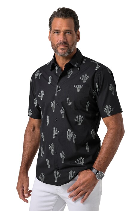 Košile, krátké rukávy,, potisk, kentový límec, moderní střih, do velikosti 8XL