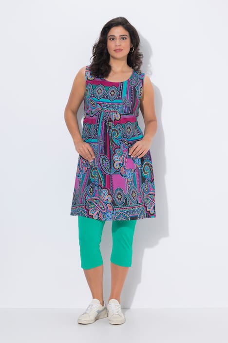 Jerseykleid, A-Linie, Rundhals, ärmellos, Taschen