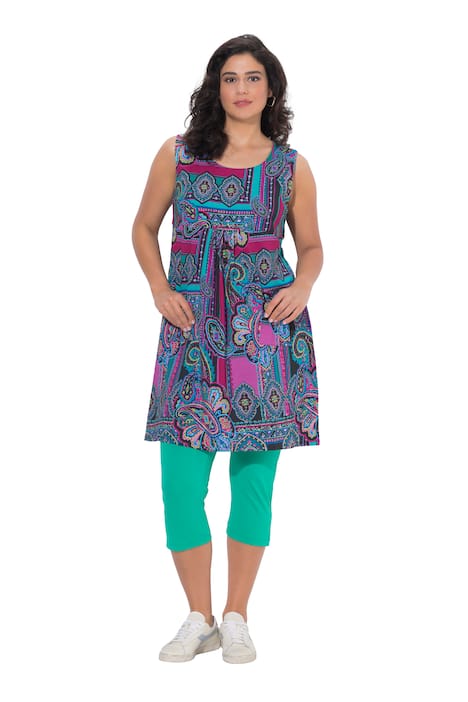 Žerzejové šaty, áčkový střih, kulatý výstřih, bez rukávů, kapsy