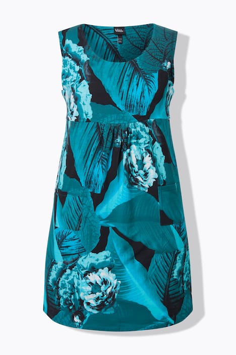 Jerseykleid, A-Linie, Rundhals, ärmellos, Taschen