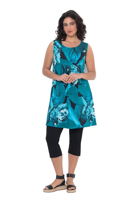 Žerzejové šaty, áčkový střih, kulatý výstřih, bez rukávů, kapsy