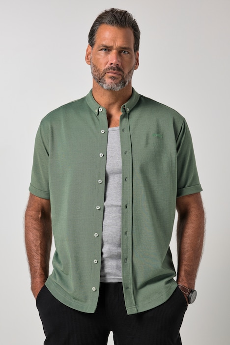 Hemd, Halbarm, extraleichter Piqué, Buttondown-Kragen, Modern Fit, bis 8 XL