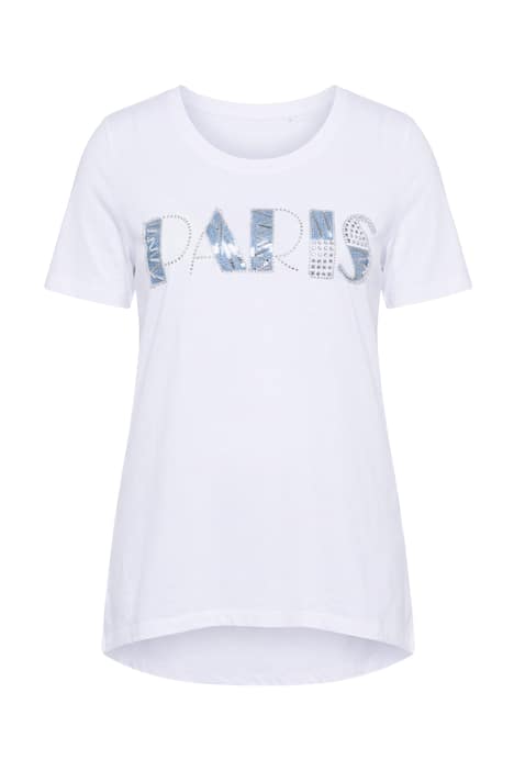 Tričko, áčkový střih, ozdobný nápis Paris, krátké rukávy