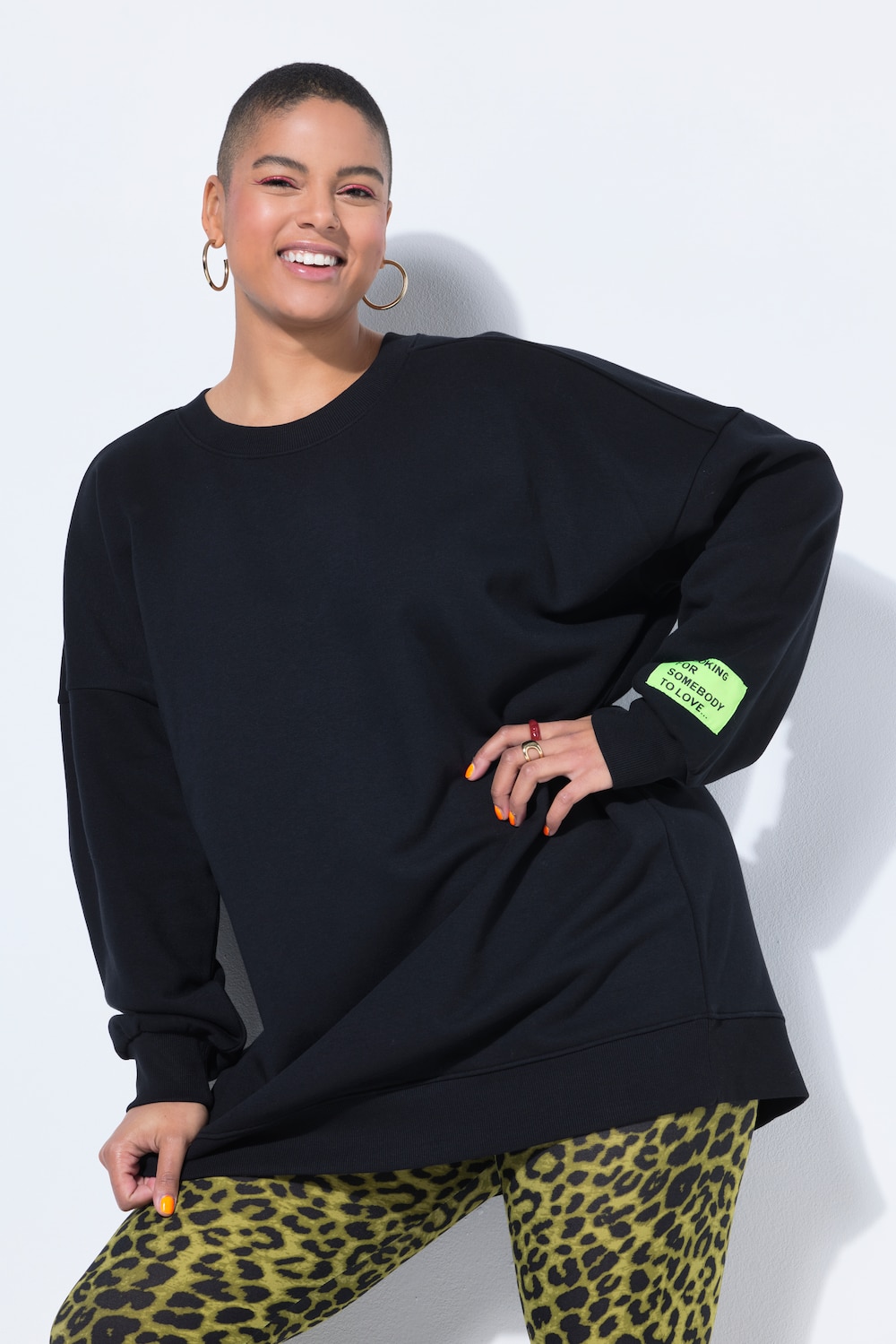 Sweatshirt, Oversize Shape, Ärmel-Patch