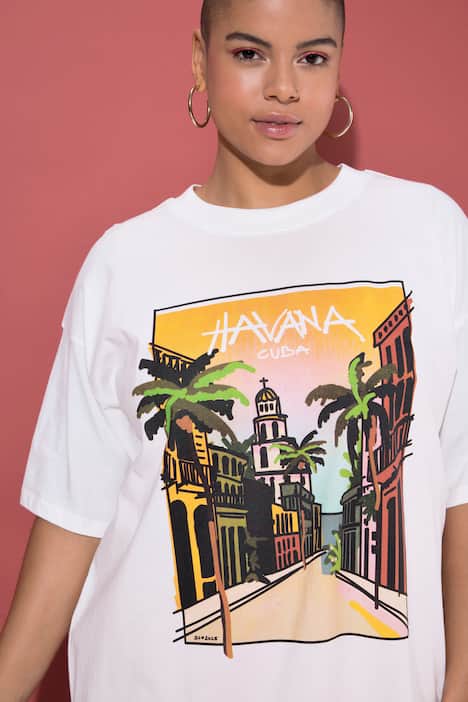 T-Shirt, oversized, Havana-Print