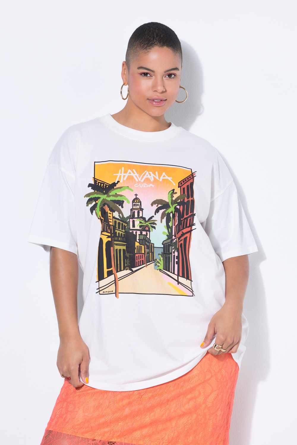 T-Shirt, oversized, Havana-Print