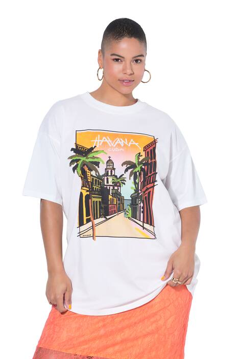 Tričko, volný střih, havanský potisk
