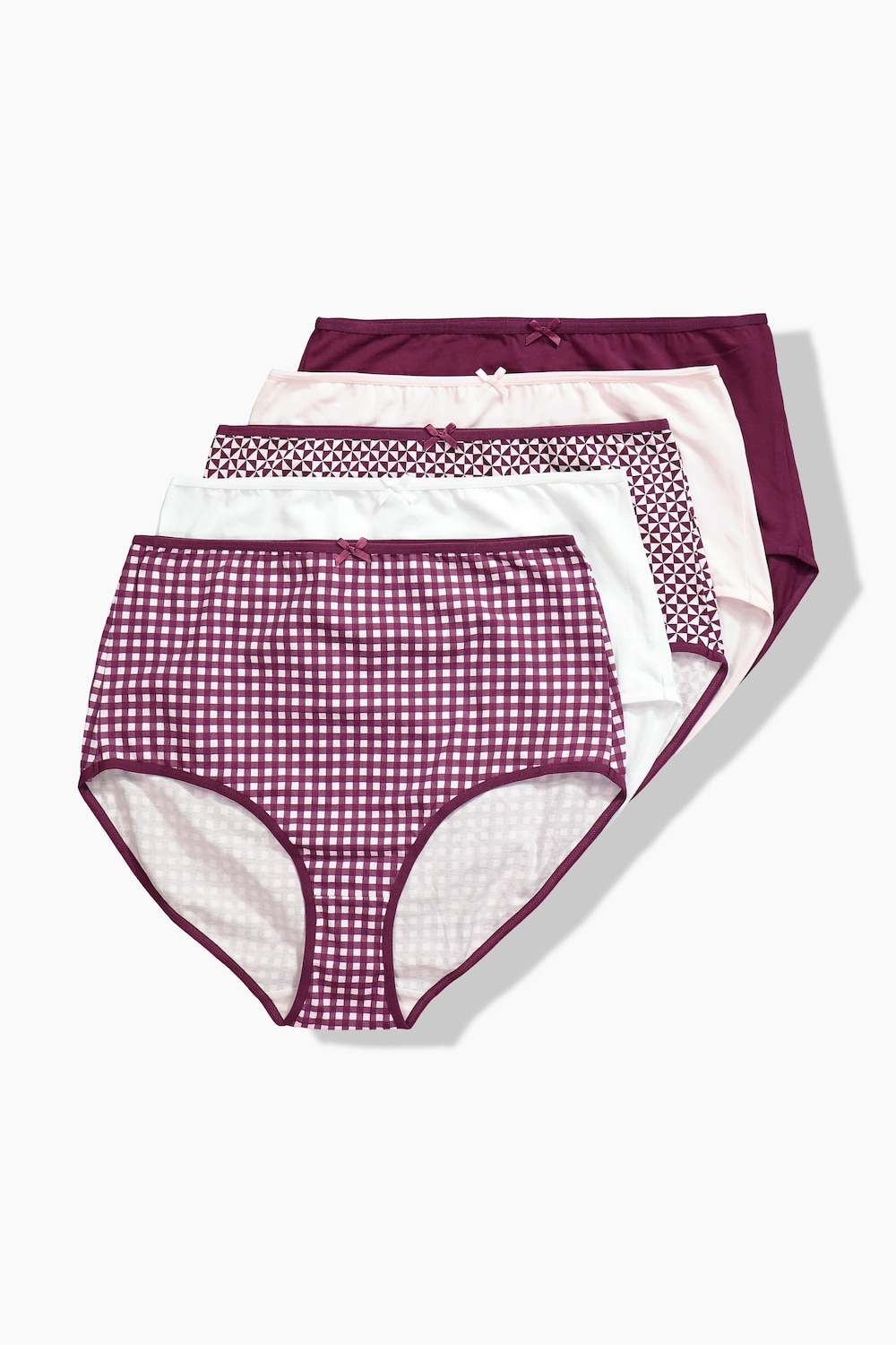 Maxi slips, set van 5, met patroon/effen