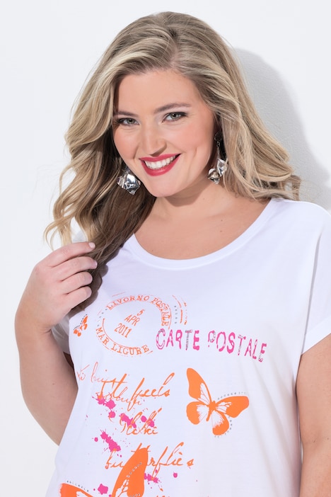 T-Shirt, Comfort Fit, Schmetterlings-Motiv