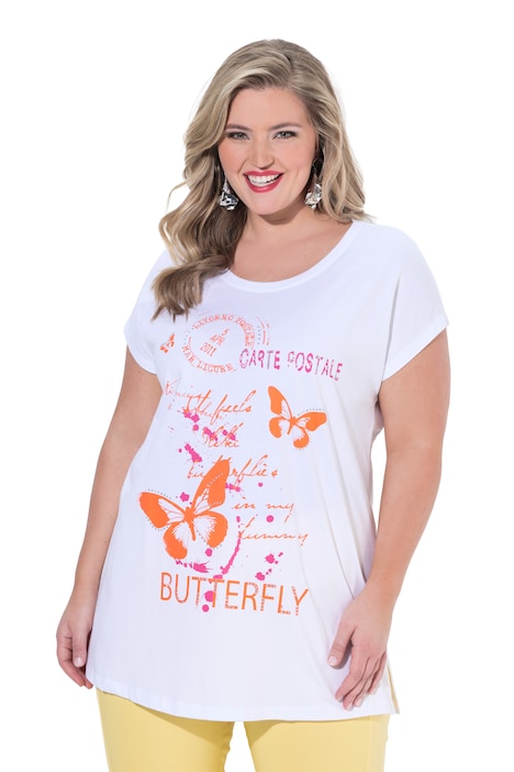 Tričko, pohodlný střih, motiv s motýly