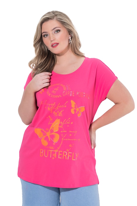 Tričko, pohodlný střih, motiv s motýly