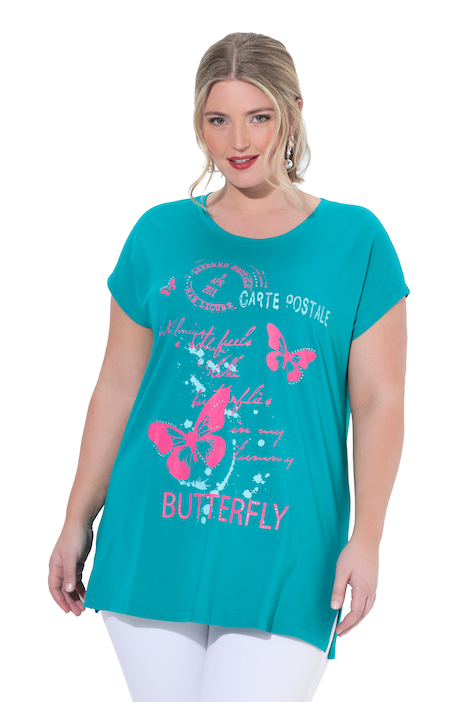 Tričko, pohodlný střih, motiv s motýly