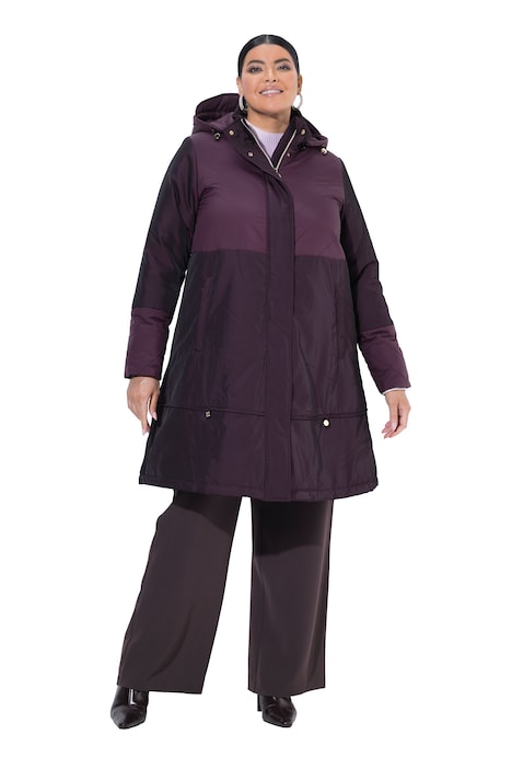 Mantel, Steppmix, wasserabweisend, Kapuze, 2-Wege-Zipper