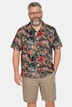 Viskose-Hemd, Halbarm, Cubakragen, Cuba Fit, Alloverprint, bis 8 XL