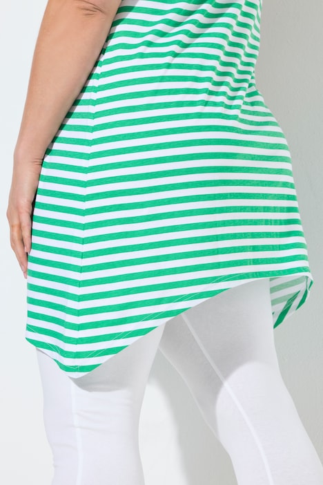 Eco Cotton Striped Pointed Hem Tunic Tank