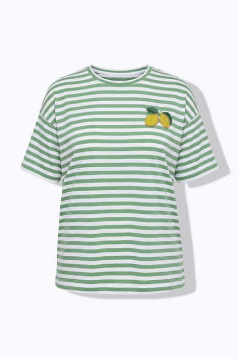 T-shirt dal taglio oversize con righe e applicazione con limoni