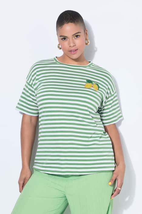 T-shirt dal taglio oversize con righe e applicazione con limoni
